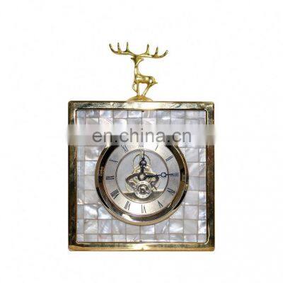 Small Metal Desk White Shell Clock Table Clock