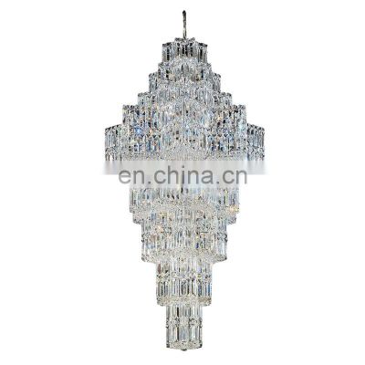 Modern Postmodern Luxury Long Crystal Chandelier Pendant Lamp for Villa Living Room Duplex Building Staircase