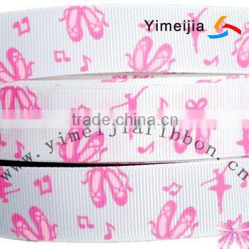 Dancing shoes music notes printed grosgrain ribbon