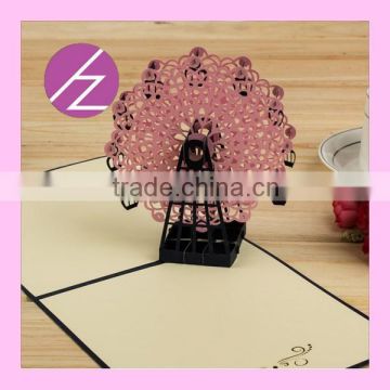 2016 grace free design top quality 3d greeting card wedding card 3d laser cut greeting card 3D-20                        
                                                Quality Choice