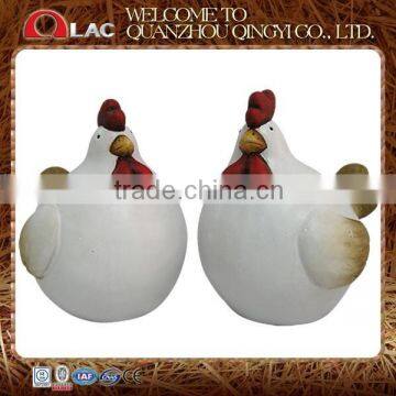 ceramic garden decorative rooster and hen figurine