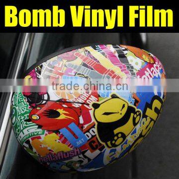 Bomb Vinyl Film For Auto Body Wrapping 1.52x30m, Cartoon design bomb film