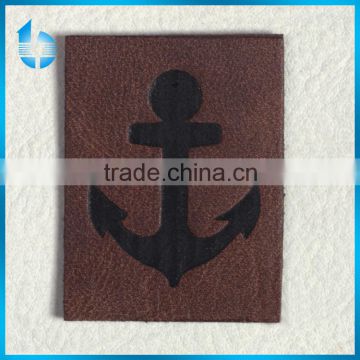 Custom embossed leather label leather patch for students clothing