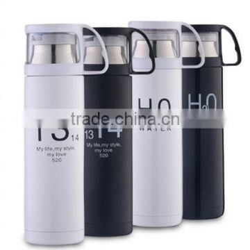 Top quality cute OEM double wall Insulated 304 stainless steel mug bottle travel coffee mugs with lid thermos flask vacuum cups