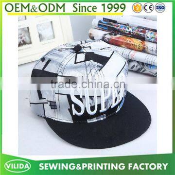 New Fashion Unisex Hip Hop Sublimation 100% Polyester Snapback Cap Wholesale