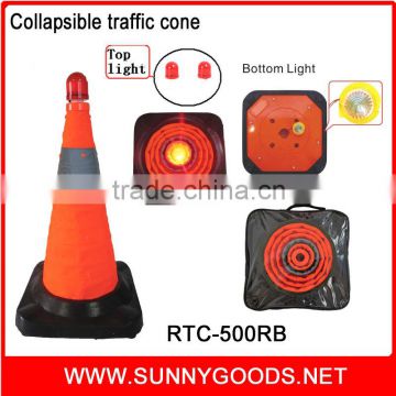 height 700mm retractable safety cones with rubber base