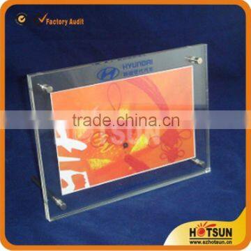 Clear fine tabletop sign standing frame