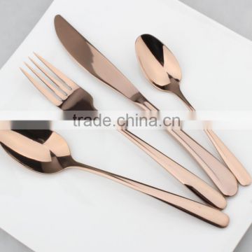 Wedding gift and star hotel rose gold cutlery set with high quality and low price