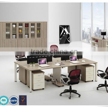 Wholesale modern design four-seater MFC office furniture desk