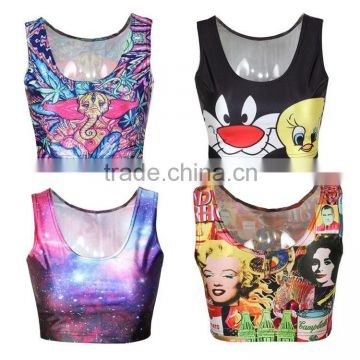 Cheap Breathable Customized Cheerleading Crop Tops Custom Sublimation Printed Tank Top Womens