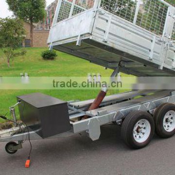 High quality hot dipped galvanized hydraulic tipping tandem cage trailer