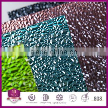 Decorative Material 2.5mm Polycarbonate Embossed Sheet/ Diamond polycarbonate Sheet