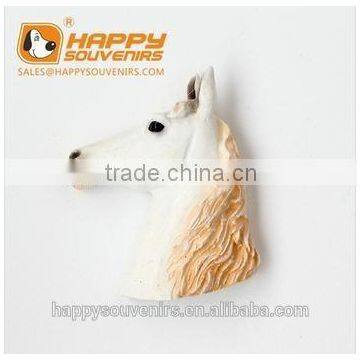 Hot selling beautiful white horse head frige magnet for home decor,China direct factory