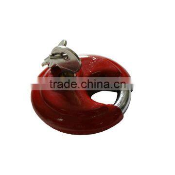 Red stainless steel disc padlock