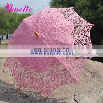 A0115 Victorian Pink Lace Parasol
