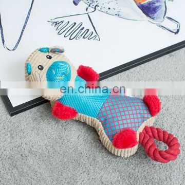 Manufacturer Wholesale Stuffed Squeaky Chew Cute Pig Pet Dog Short Plush Rope Toys