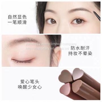 Double head eyebrow pencil waterproof and sweat proof, natural and durable, not easy to decolorize