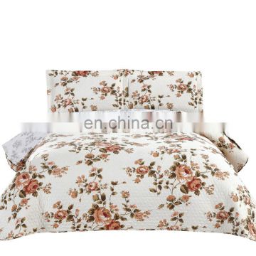 New Designs Flower Rose Quilt Sets Summer Quilt 100% Microfiber Bedspread Ses Disperse Print Floral Coverlets