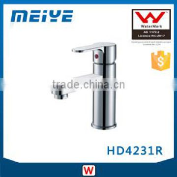 HD4231R 35mm Watermark Australian Standards WELS Quality Round Hot/coldSingle Hole Bathroom Kitchen Basin Flick Mixer Tap Faucet