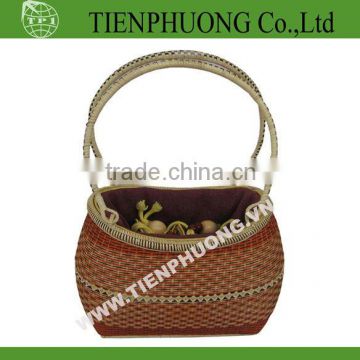 bamboo craft, bamboo basket bag, lady fashiong bag