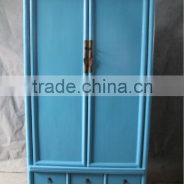 Chinese antique reproduction blue wardrobe