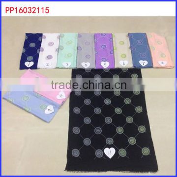 2016 cotton foaming grid circle printed scarf guangzhou
