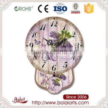Charming lavender bouquet mini bike printing canvas large wall clocks for sale