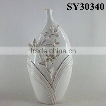 Beautiful design ceramic white flower vase