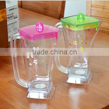 plastic juice jar/plastic lid glass juice jar
