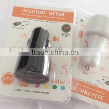 DC 12V car voltage meter usb auto battery tester With LED digital display Electric meter