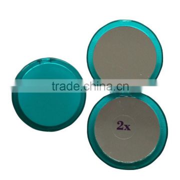 Professional round shape double sides plastic portable makeup mirror