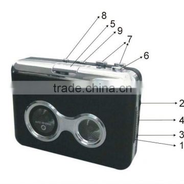 usb cassette capture mp3 player,USB cassette player and tape convertor to MP3 format
