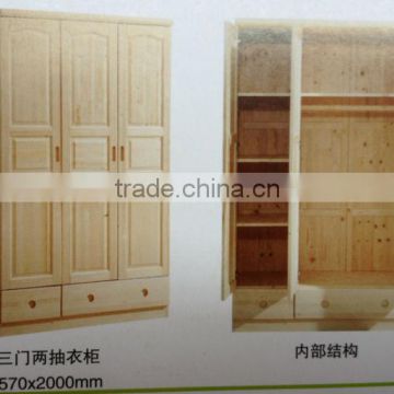 Solid Finland pine wardrobe with two doors