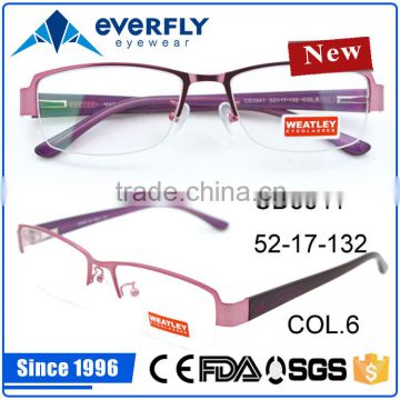 Attractive rectangular metal optical eyewear frame for women