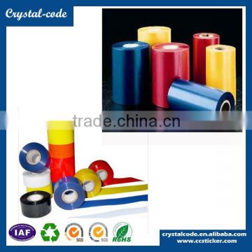 The big and small colored printed thermal robbon rolls used on Zebra printer