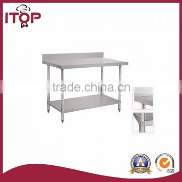 S/S Double layers worktable with Under Shelf & Backsplash