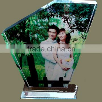 Crystal frame with bevel circle and rectangle shape