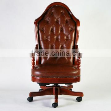 Chesterfield Directors Leather Office Chair Antique Autumn Olive