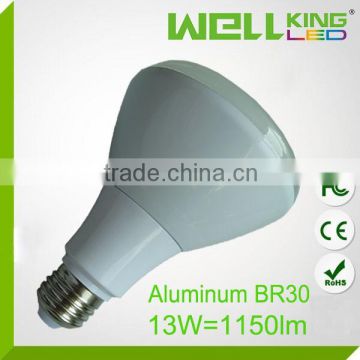 CE RoHS UL Aluminum 12w 13w 1150lm E27 E26 dimmable br30 led bulbs