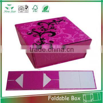 decorative foldable gift box for cosmetic, cosmetic foldable box
