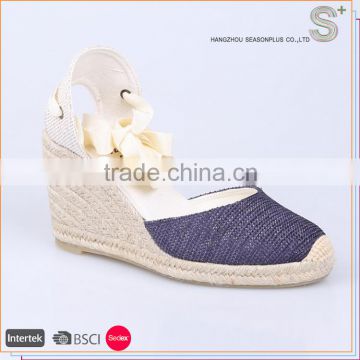 China new design lace up espadrilles woman shoes