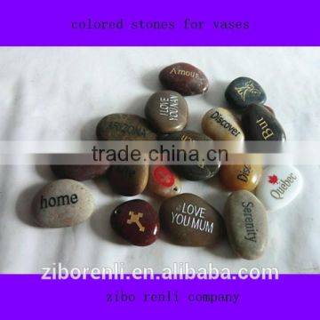 Lettering Small Decorative Glass Stones for Vases