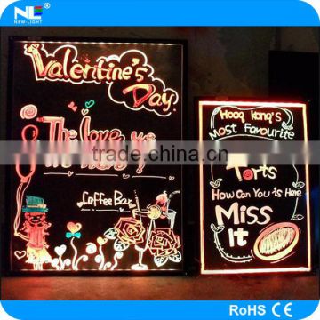 Acrylic LED light display advertising board / color changing LED magic writing board