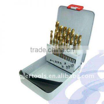 19 Piece High Quality Titanium Coated HSS Split Point Drill Bit Set for Woodworking Tools