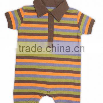 Organic Cotton Short Sleeve Polo Collared Half Romper