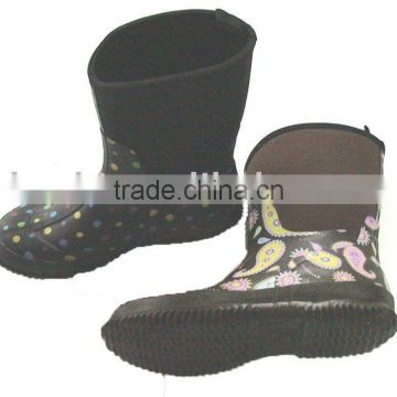 Ladies Hot selling Neoprene Garden Boots/Top quality knee boots