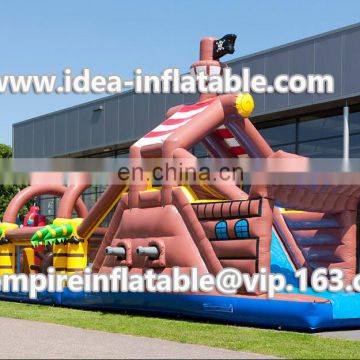 Inflatable pirate obstacle course, PVC type inflatable amusement park ID-OB002
