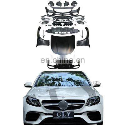 Wholesle 1:1 Wide Bodykits For 2017+ Mercedes E class W213 Facelift E63S AMG Front car bumpers Grille Fenders Hood Rear Lip Tips