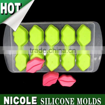 BC0029 Nicole double color lip silicone ice tray mold ice form