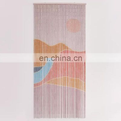 Best selling product Landscape Bamboo Beaded Door Curtain Cheap wholesale beaded painted door curtain Wholesale